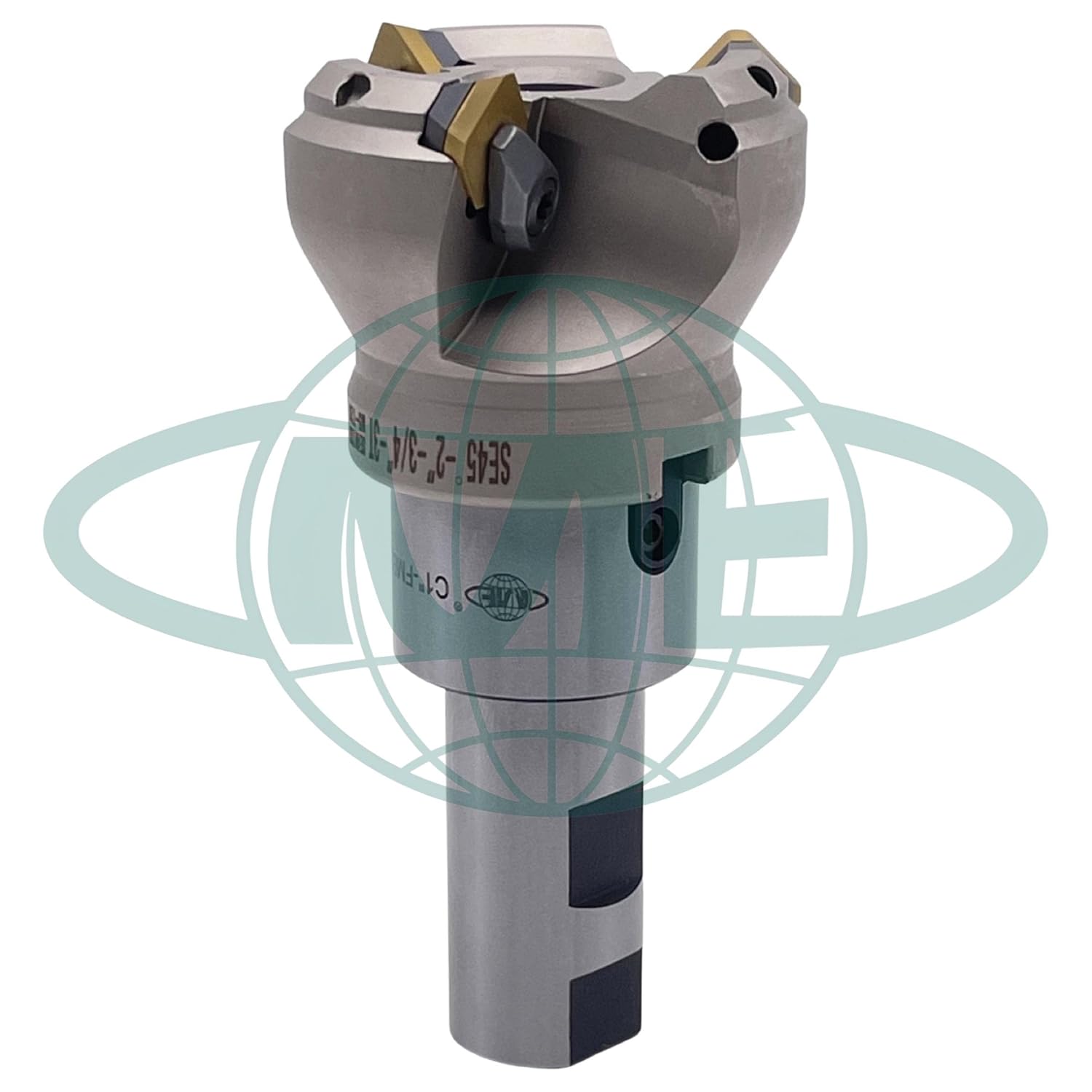 CME 2" 45° Indexable Face Mill w/ 1" Weldon Shank Arbor, SEAN42 Inserts Included, 3 Flutes