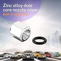 Vista 7 de ZKFAR 4 tapones para válvulas de neumáticos de automóvil, doble hoja con capucha hermética a prueba de polvo (plata y azul)