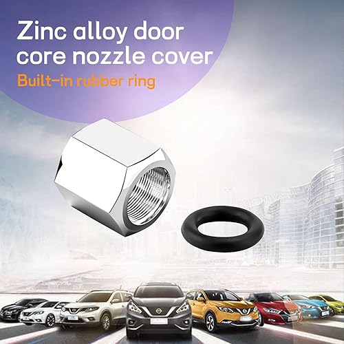 Miniatura 7 de ZKFAR 4 tapones para válvulas de neumáticos de automóvil, doble hoja con capucha hermética a prueba de polvo (plata y azul)