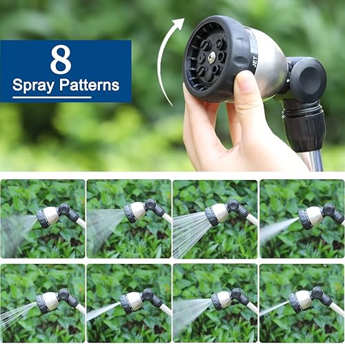 Miniatura 4 de FANHAO Herramientas de jardinería resistentes de 3 piezas + varita de manguera de jardín con control de pulgar