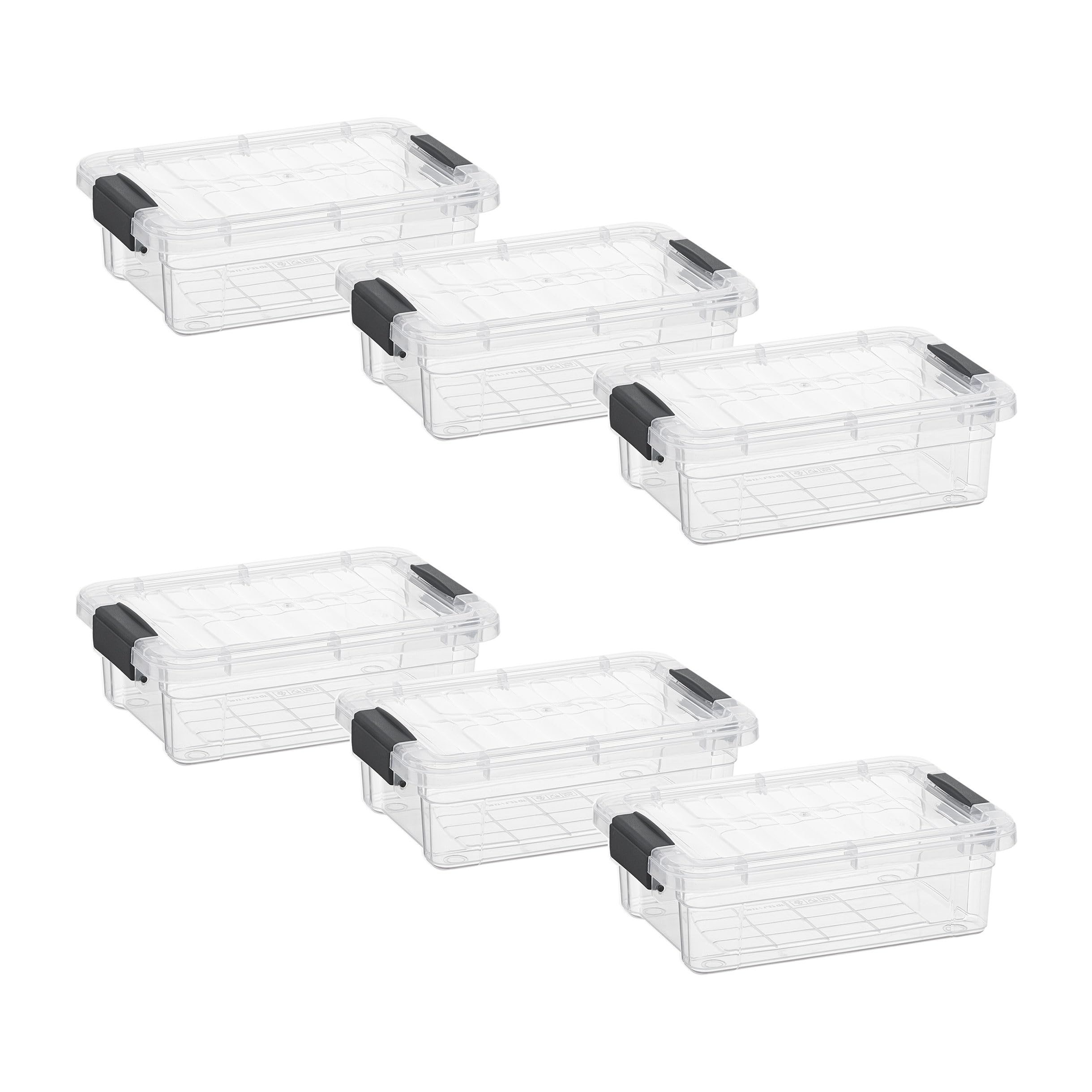 Superio 1.27 Quart Clear Plastic Storage Containers with Lids, Stackable Organizer Bins, BPA-Free Storage Boxes for Home, Office, Dorm &amp; Classroom, 6 Pack