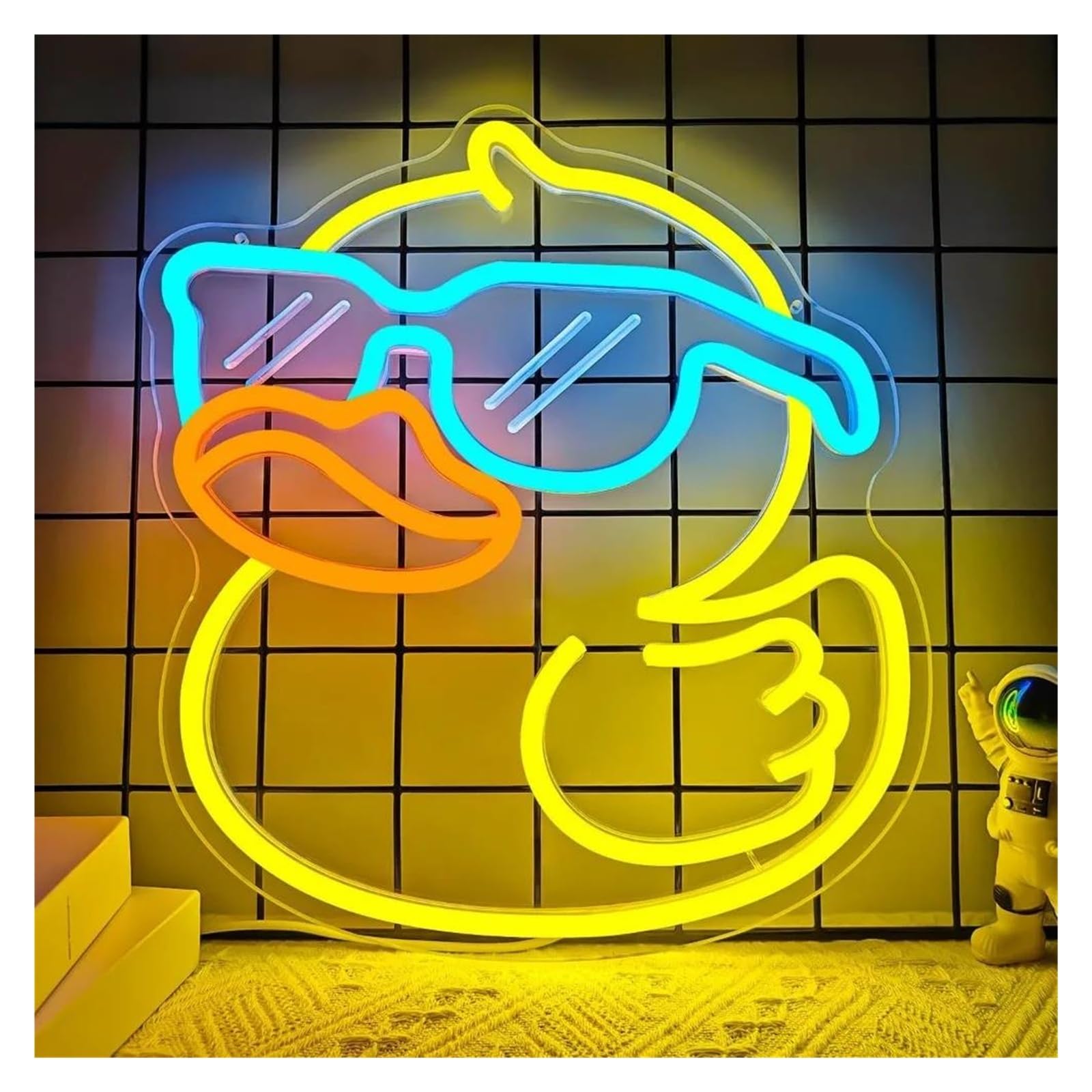 néon signe Enseigne Lumineuse LED En Forme De Lunettes De Canard, Intensité Variable Pour Chambre À Coucher, Salle De Bain, Fête, Club, Décoration, 30.8cmx27cm