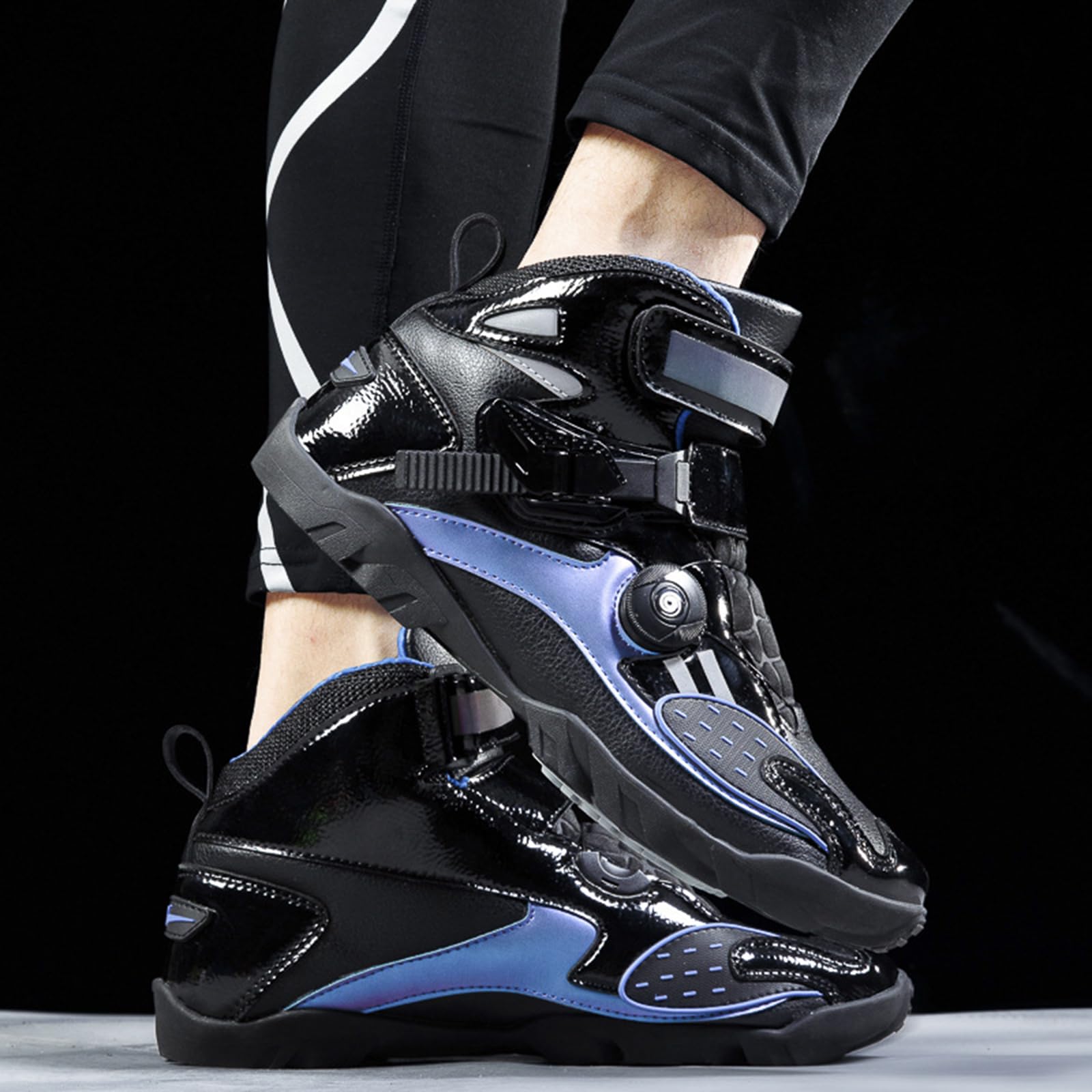 Stivali da Moto,Stivali Moto Uomo,Scarpe Moto Uomo Estive,Idrorepellente,Dventilatosi Adatta Bene alla Maggior Parte dei Pantaloni da Moto E alla Giacca