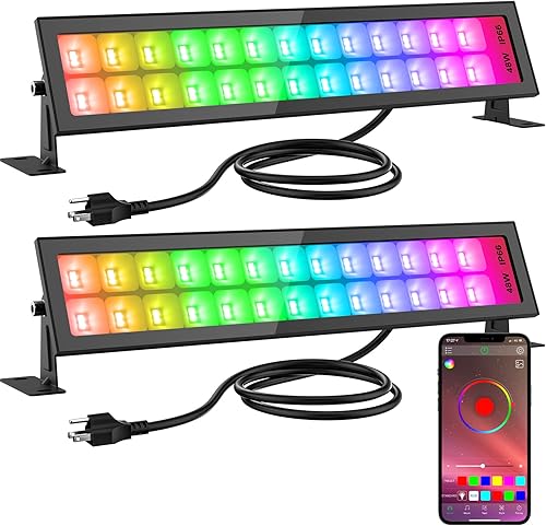 Miniatura 6 de Onforu Barra de luz de escenario de 48 W, 2 unidades de control inteligente por aplicación y 2 barras de luz de DJ de control remoto, iluminación de