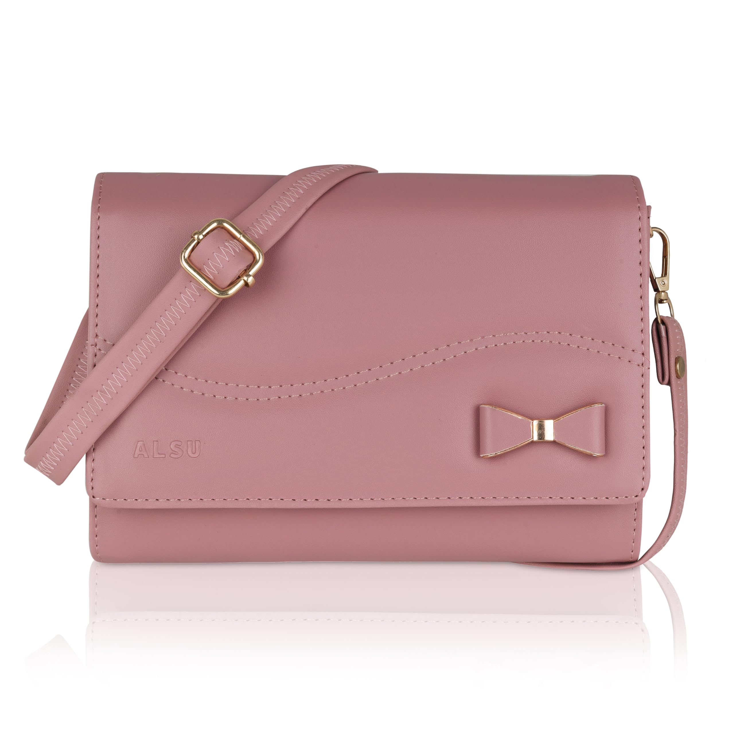 ALSU Women's Sling Bag | Cross body bag| Side bag| Credit car slots| zipper pockets| detachable straps| adjustable straps| daily use| phone pockets