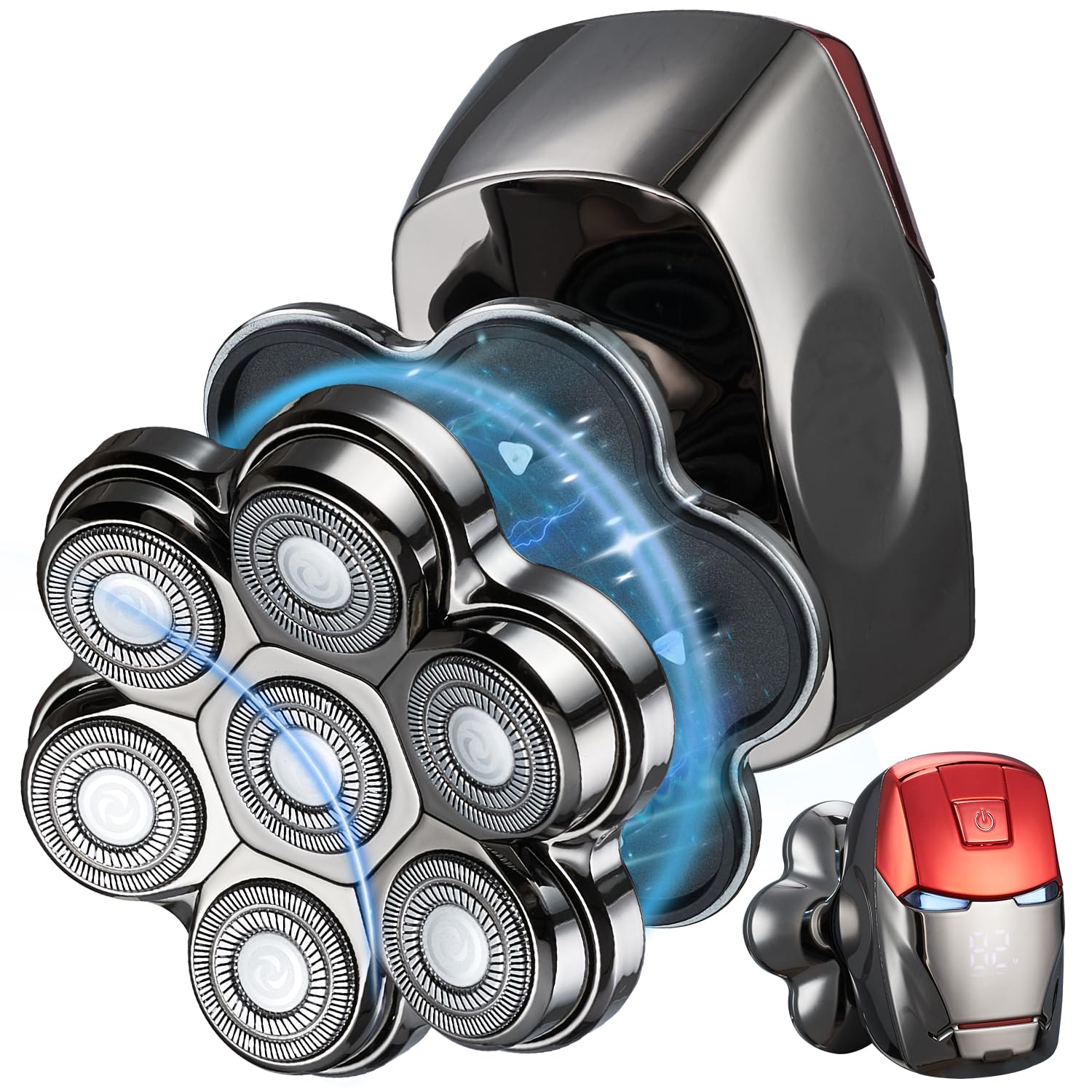 Head Shavers for Bald Men Upgraded Detachable Magnetic Head Shaver - IPX7 Waterproof Wet or Dry Electric Razor