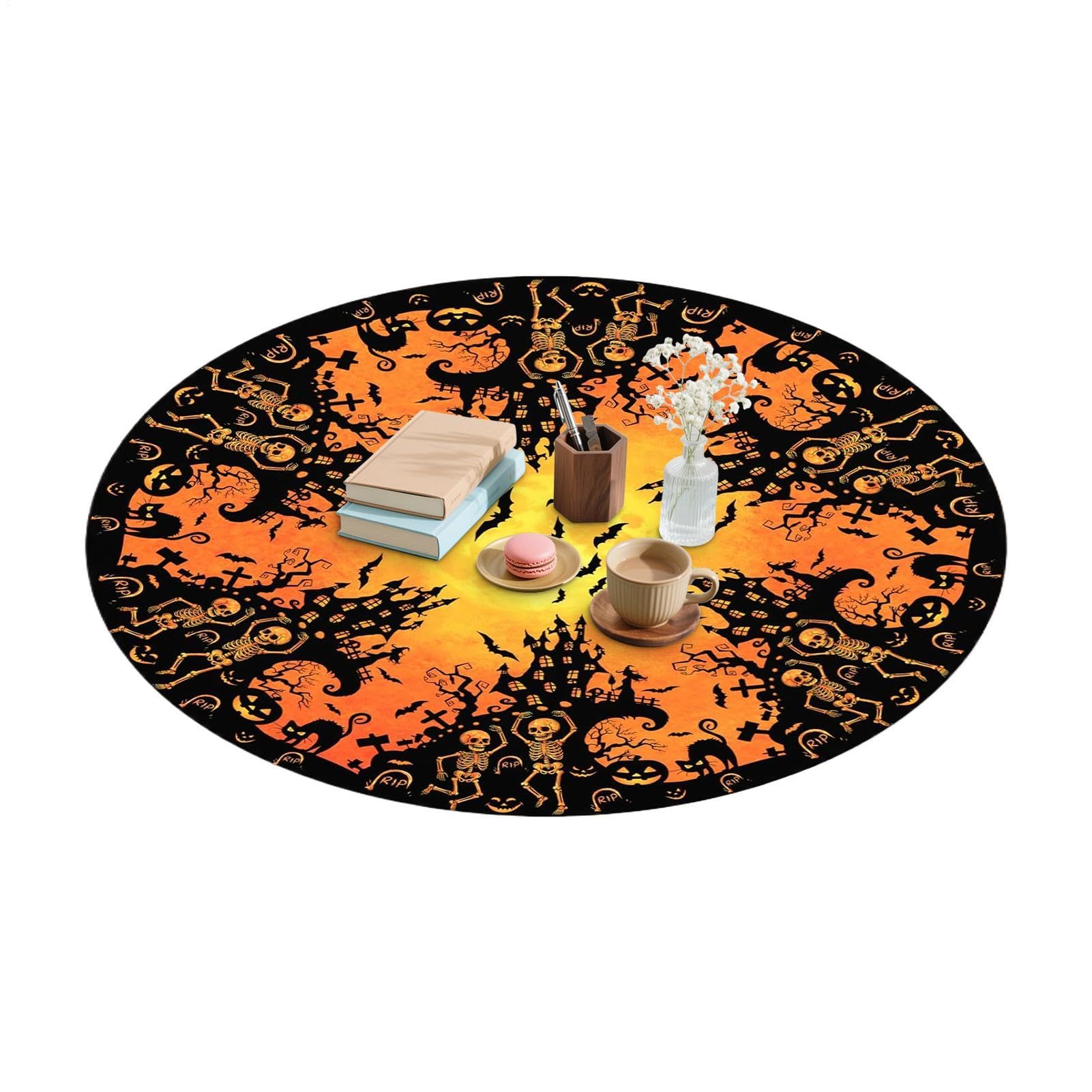 Nappe d'Halloween pour table de cuisine et repas d'automne