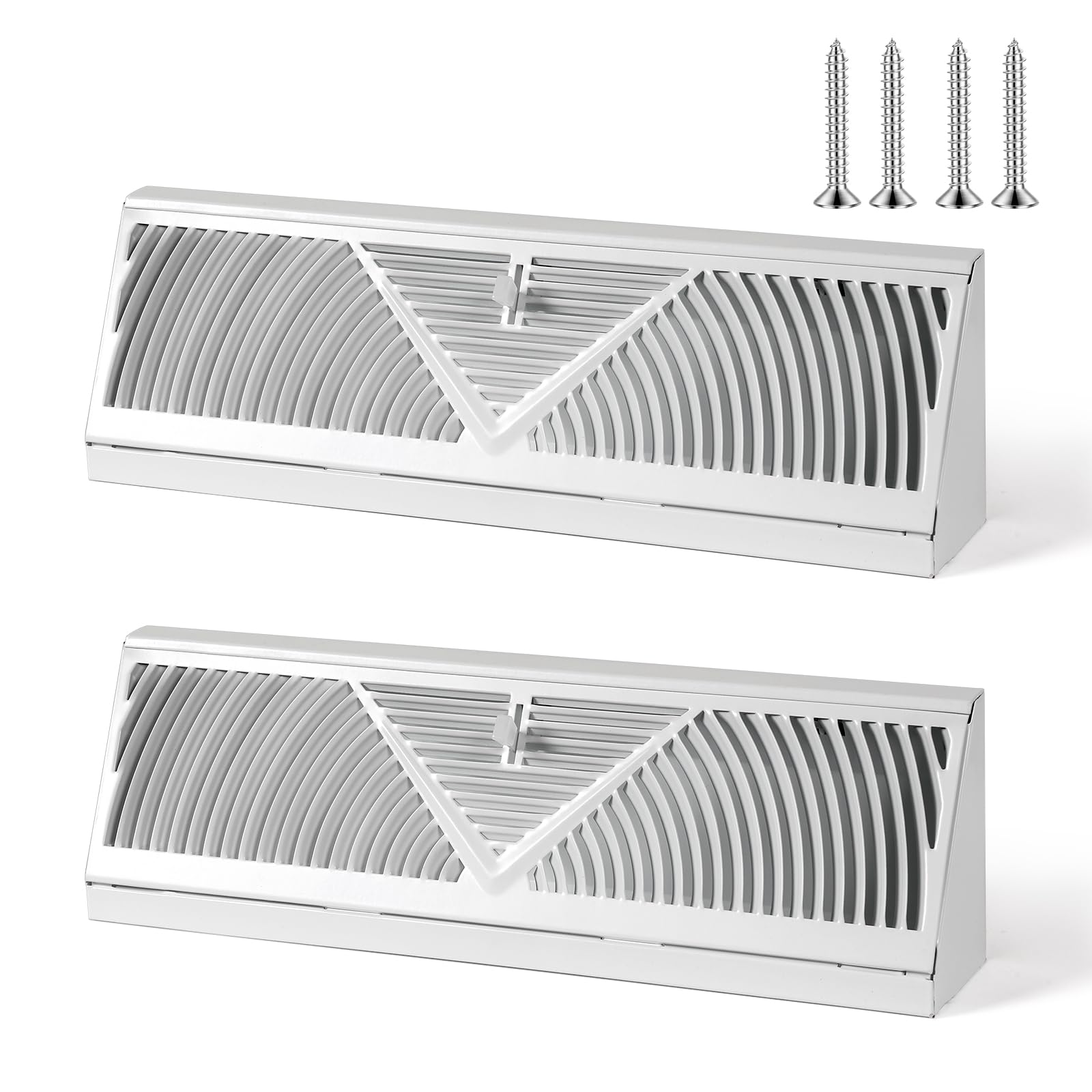 2 Pcs Baseboard Register Vent 15 Inch Duct Opening Size Baseboard Vent Covers Diffuser Adjustable Corner Return Air Grille for Home Floor Wall Air
