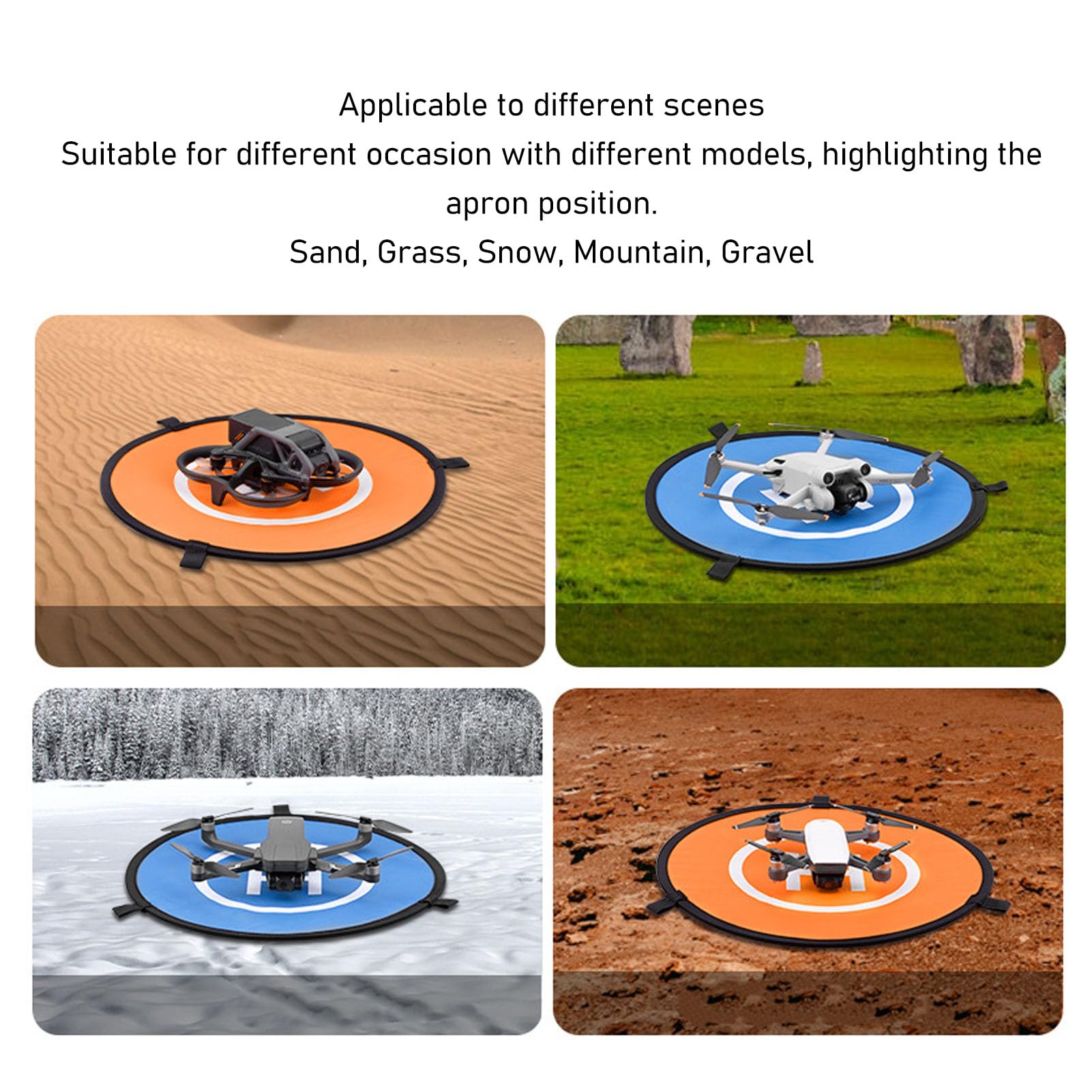 Tbest Drone Landing Pad, Foldable Double Sided Oxford Cloth Portable Landing Mat for DJI Mini 3 Mini 3 Pro Mini 2 SE Mini SE - Image 3