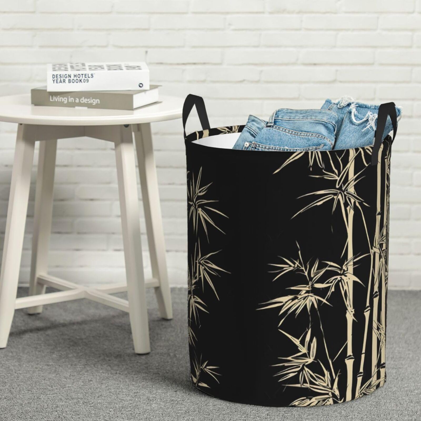 Panier à linge grand panier de rangement pliable et autoportant avec poignées