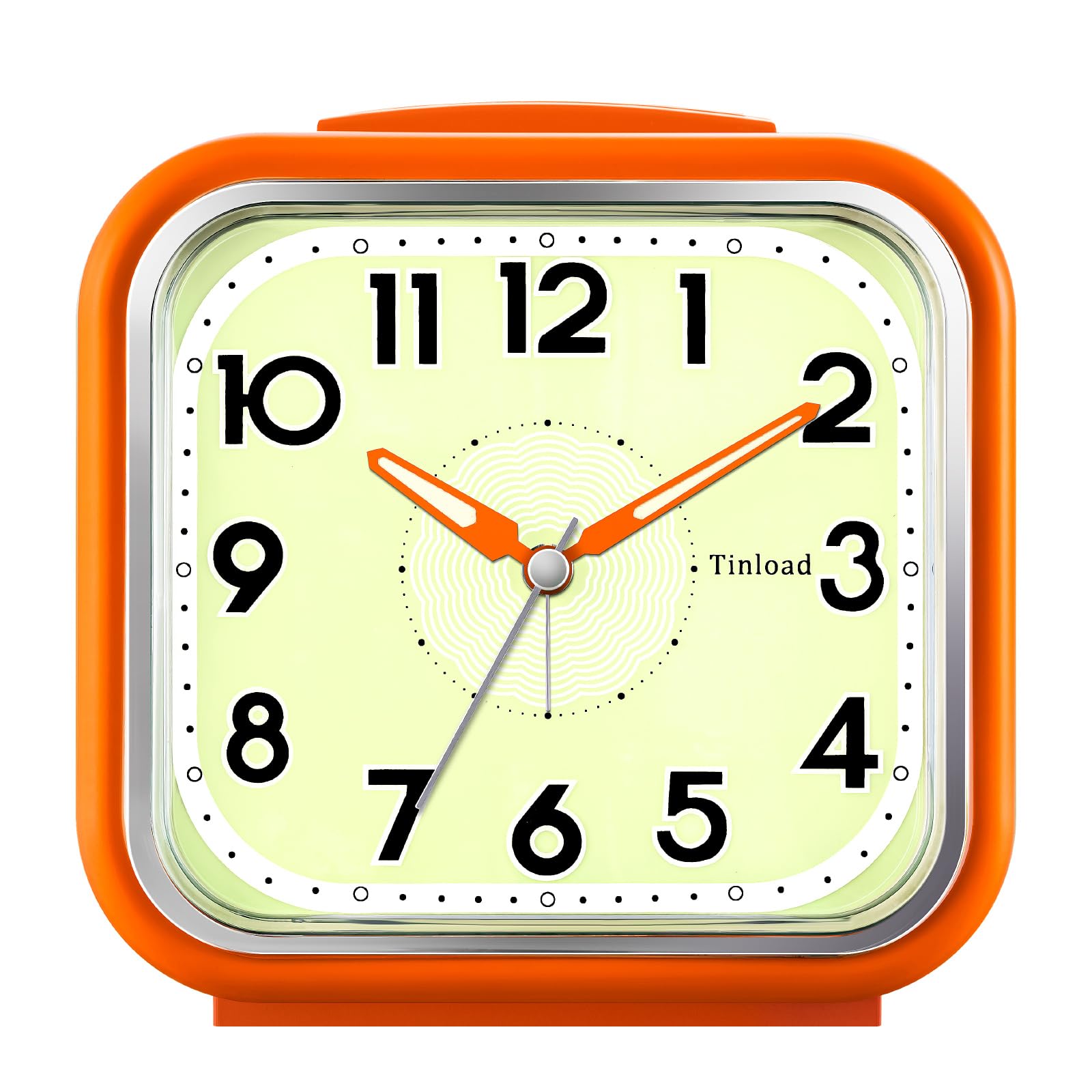 5.5" Extra Large Analog Alarm Clock Silent Non Ticking,Glow in Dark dial, Gentle Wake, Beep Sounds, Increasing Volume, Battery Operated Snooze and Manual Light, Easy Set (Best for Elder)