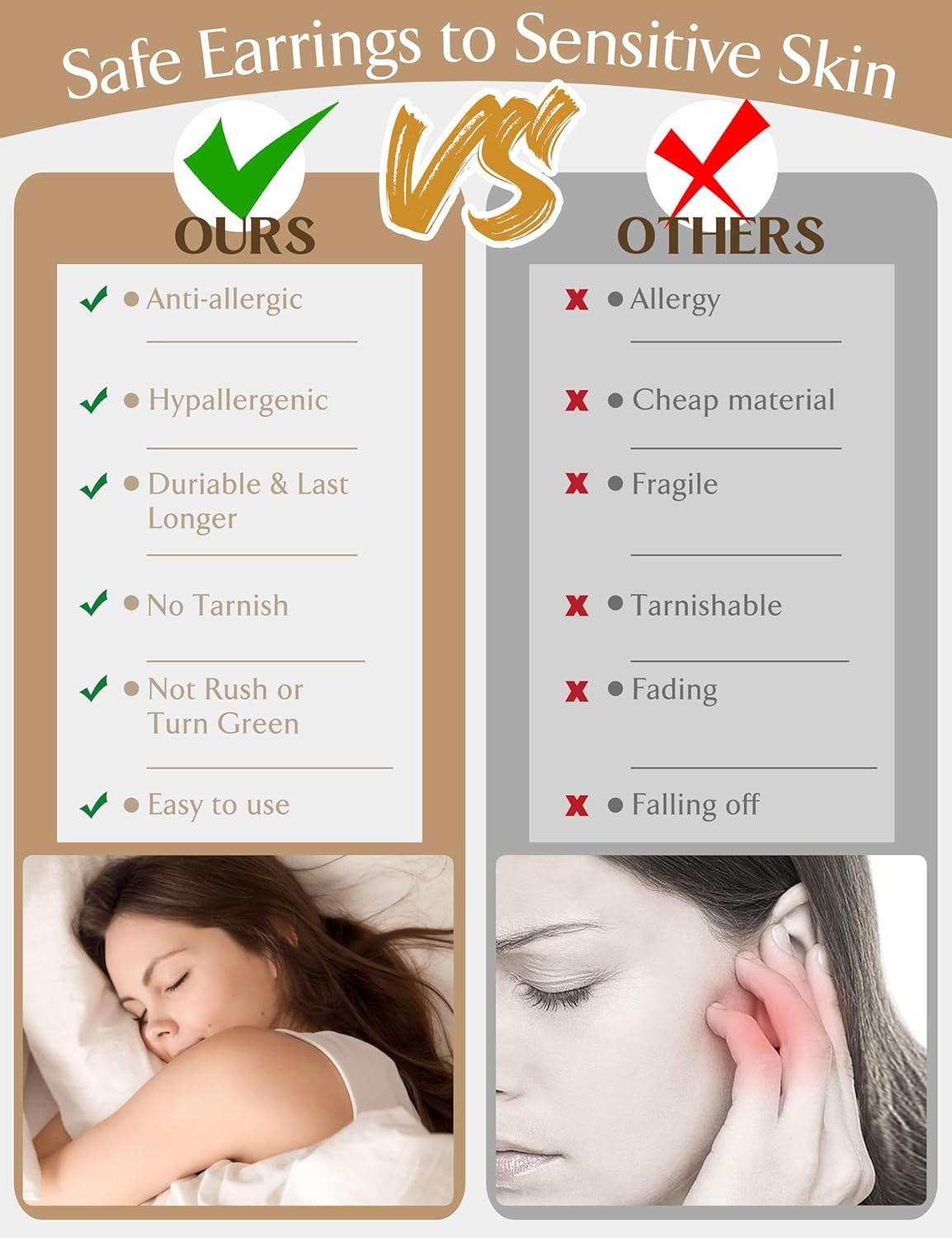 Cartilage Earrings for Women Flat Back - Hypoallergenic Surgical Stainless Steel Stud Earring Set for Sensitive Ears CZ Daith Conch Tragus Helix Piercing Jewelry 9Pcs 16G 18G - Image 5