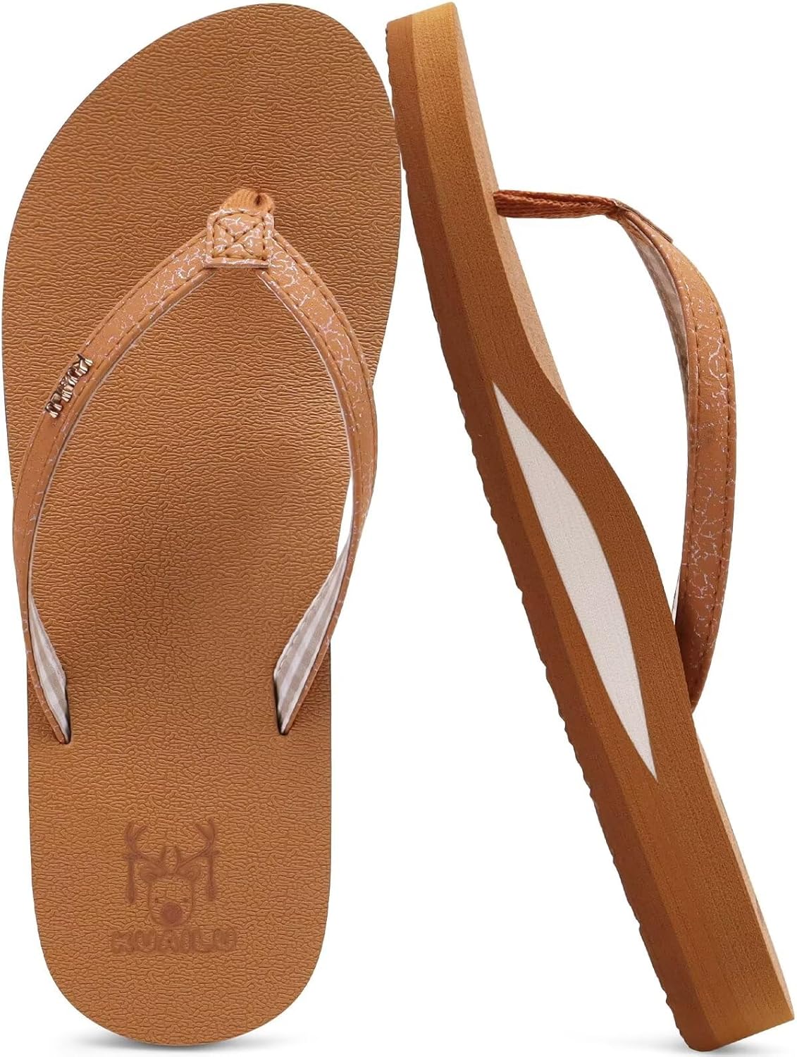 KuaiLu Womens Arch Support Flip Flops Comfortable Yoga Mat Slip on Summer Beach Walking Thong Cushion Sandals