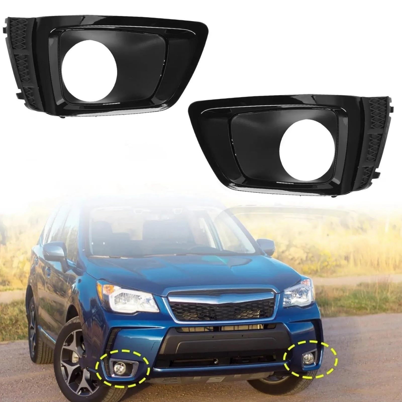 Para Subaru Para Forester XT 2014-2016 Parrilla delantera con luz antiniebla LED Cubre Lente de Faro Transparente