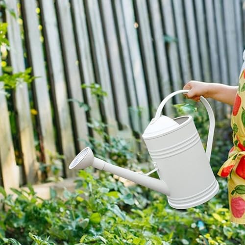 Miniatura 5 de KLKCMS Regadera con cabezal desmontable de 1.8 L, regadera pequeña y larga para jardín, flores, plantas, jardinería, color blanco