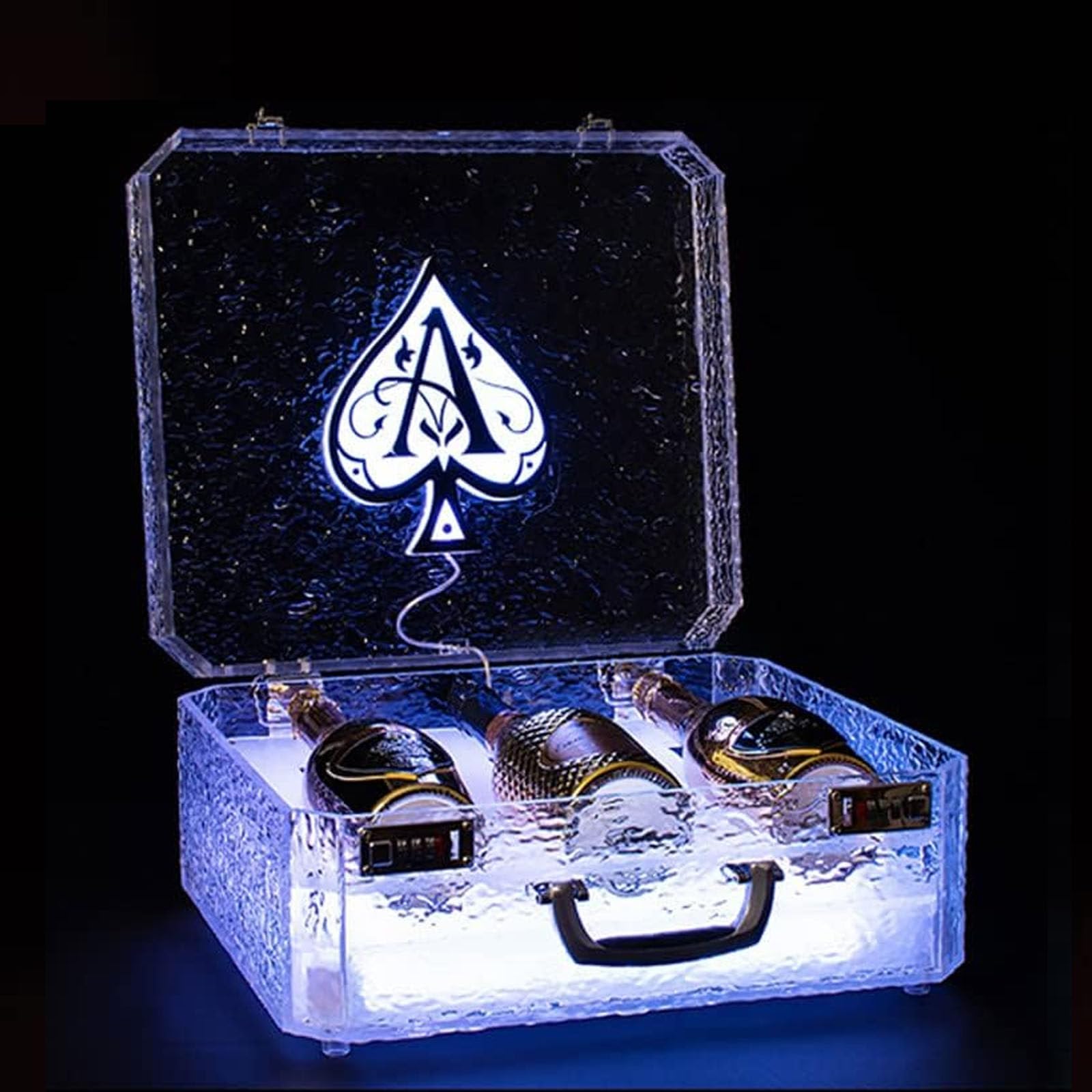 Caja Glorificadora Ace Of Spade Led Recargable Para 3 Botellas, Estuche Para Transportar Botellas De ChampáN Para Discotecas, Fiestas, Bares, Estantes De ExhibicióN De Botellas De Licor