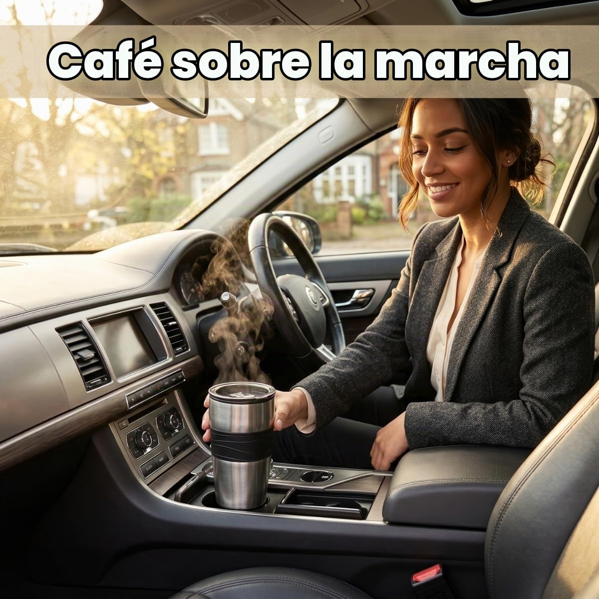 Quest 35189 - Cafetera de filtro portátil, capacidad de 420 ml, taza térmica de viaje incluida, funciona con café molido y cápsulas de café, espresso instantáneo y más