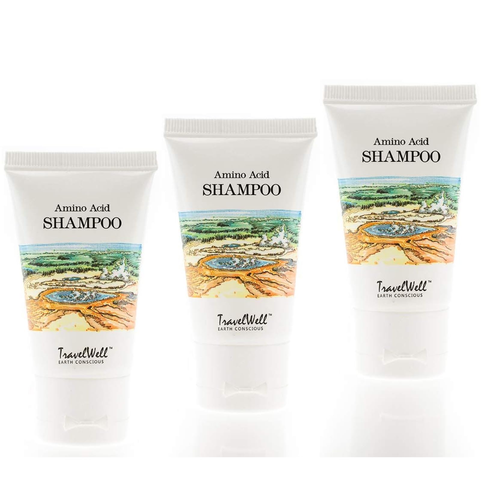Travel Well Landscape Series Hotel Travel Size Guest Shampoo 1.0 Fl Oz/30ml, Individually Wrapped 200 Tubes per Box
