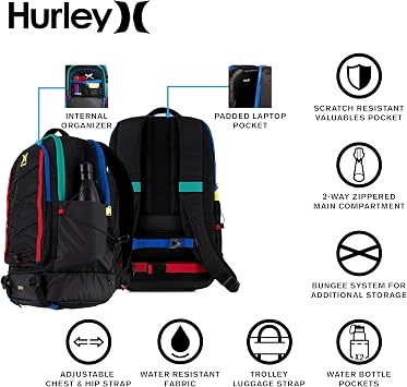 Hurley Commuter Travel Backpack, Army, One Size