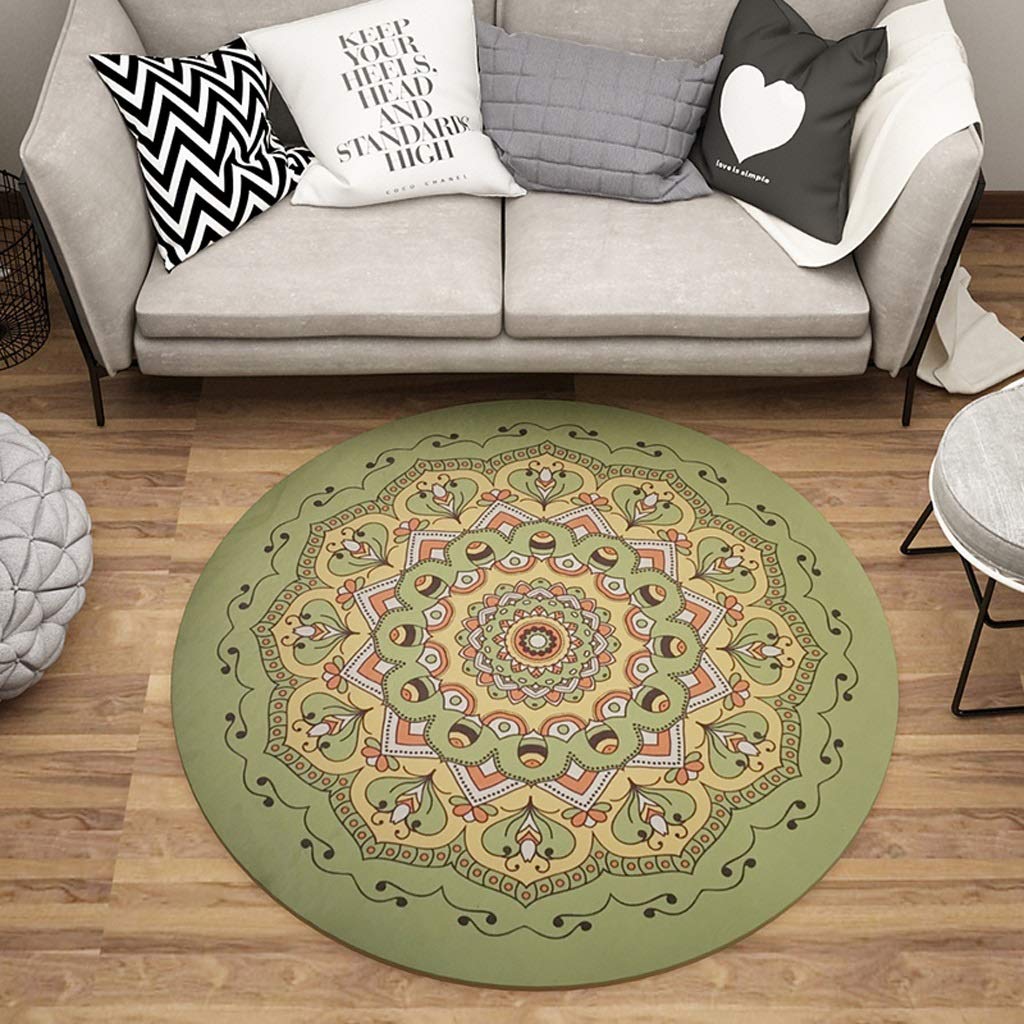 Tapis rond salon vintage facile à nettoyer et absolument non glissant