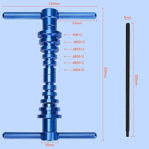Miniatura 3 de Wanocean Juego de prensa de rodamientos de bicicleta, herramientas de bicicleta para ruedascubo BB Axis Instalación Kit de reparación universal,