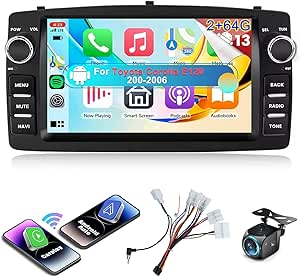 Autoradio stéréo de voiture 4 64 Go pour Toyota Corolla EX E130 E120