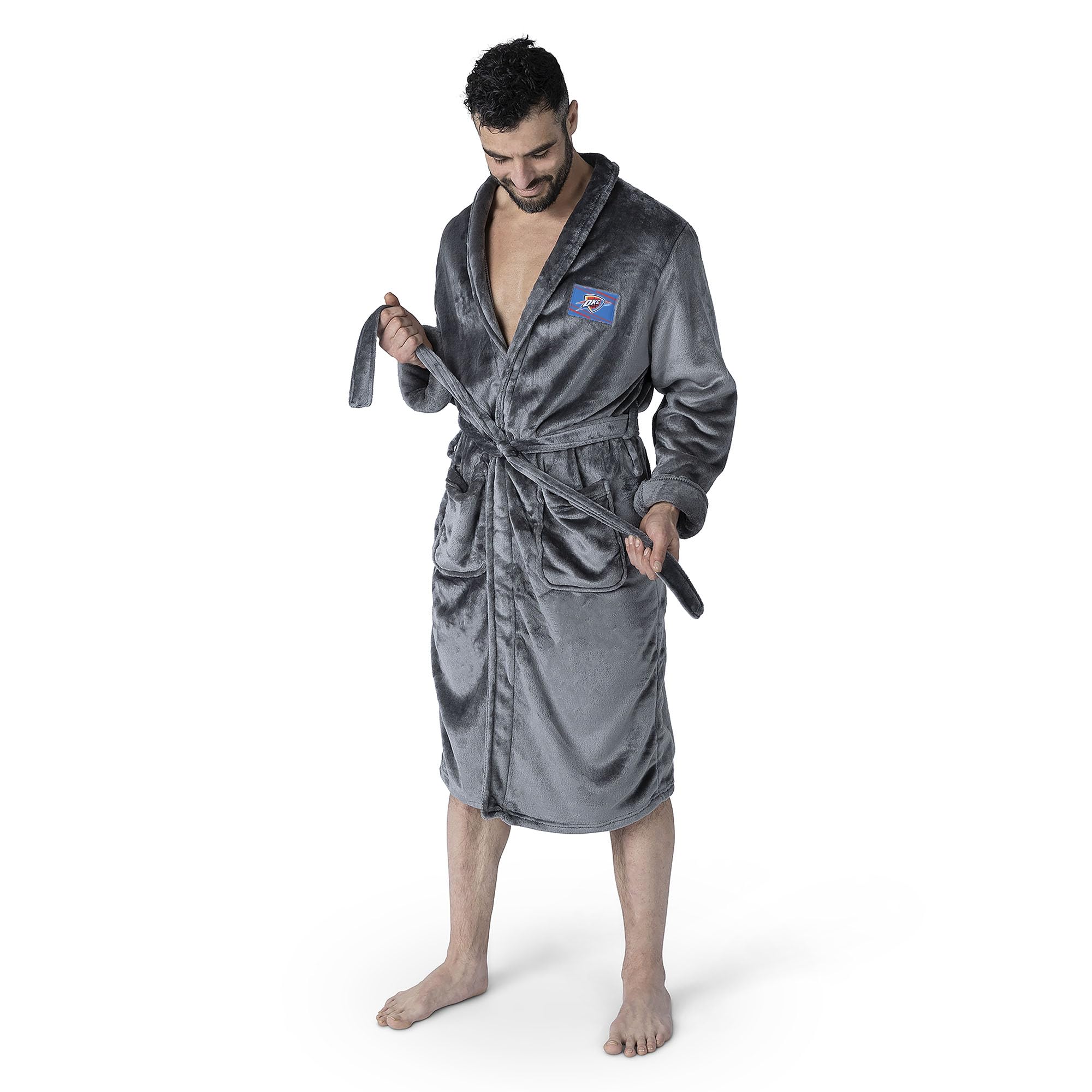 Northwest Patch Silk Touch Robe Accappatoio in Seta con Toppa Transfer, Carbone Fast Track, XL Uomo
