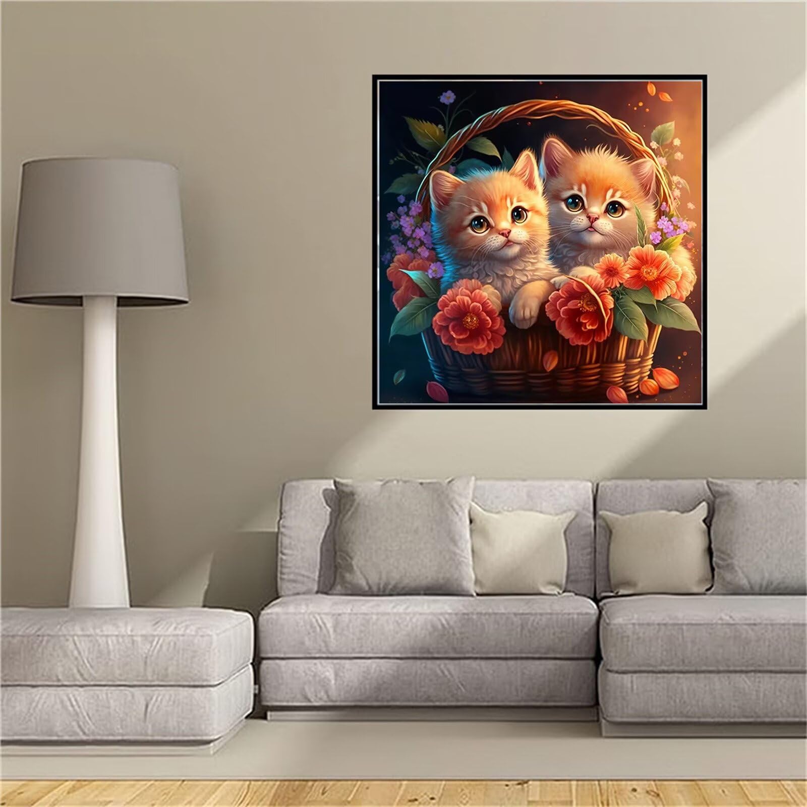Kit broderie diamant chat mignon 5D 90x90cm pour adulte - 8