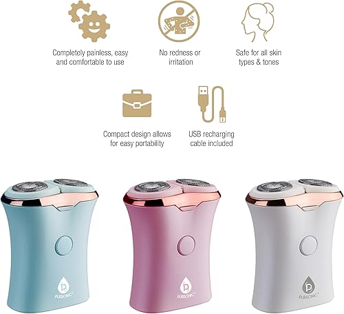 Miniatura 2 de Pursonic Afeitadora recargable por USB, elimina el vello al instante y sin dolor, el diseño perfecto es ideal para piernas, bikini, brazos y tobillos