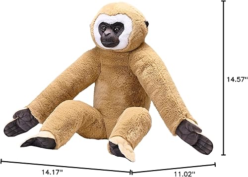 Miniatura 2 de WILD REPUBLIC Artist Collection, Gibón de manos blancas, regalo para niños, 15 pulgadas, juguete de peluche, botellas de agua recicladas Fill is Spun