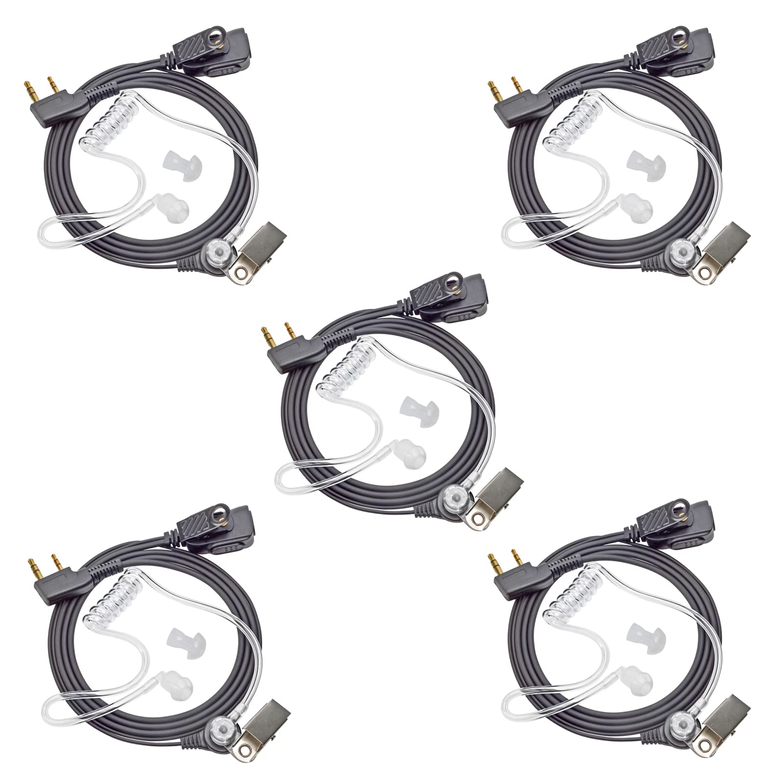 walkie talkie 2 pin headset per kenwood radiophoni 5 pezzi