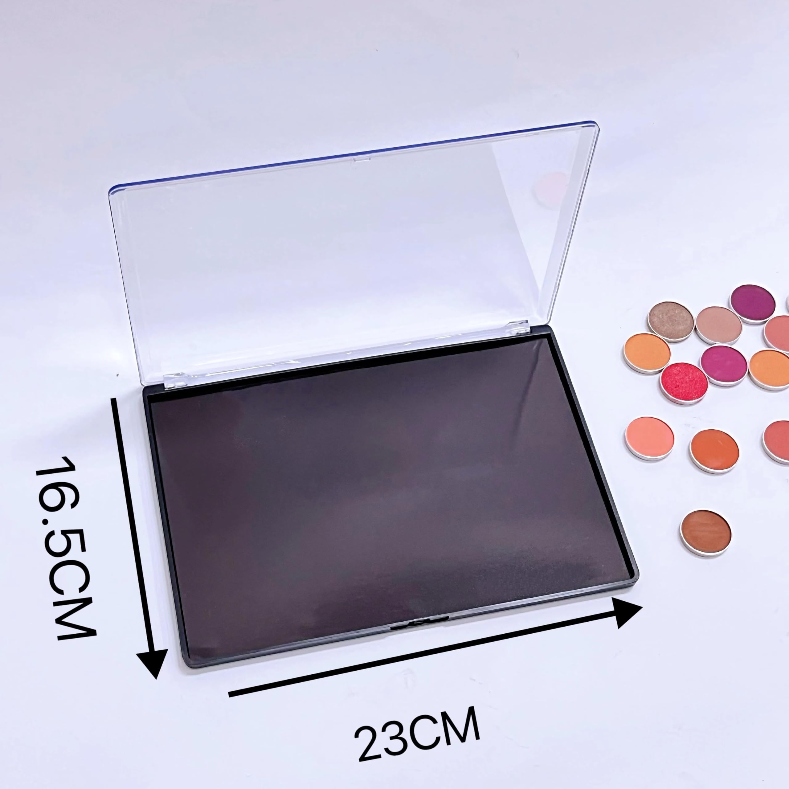 Paleta De Sombras De Ojos VacíA 5 unids/lote, sin logotipo, paleta de sombra de ojos de plástico magnético vacía grande, Caja de almacenaje for maquillaje XL con cubierta transparente