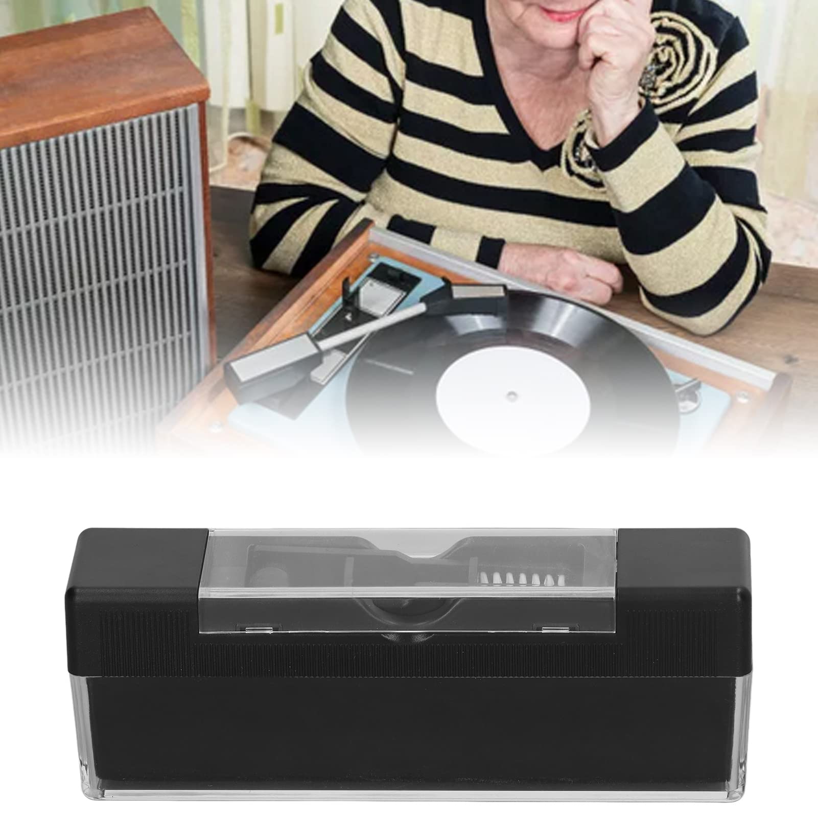 Brosse de Nettoyage pour Disques Vinyle, Outil de Maintenance Anti Statique pour Enlever la Poussière des Platines et Disques, 2 Pièces, Fibre de Qualité, pour Enthousiast