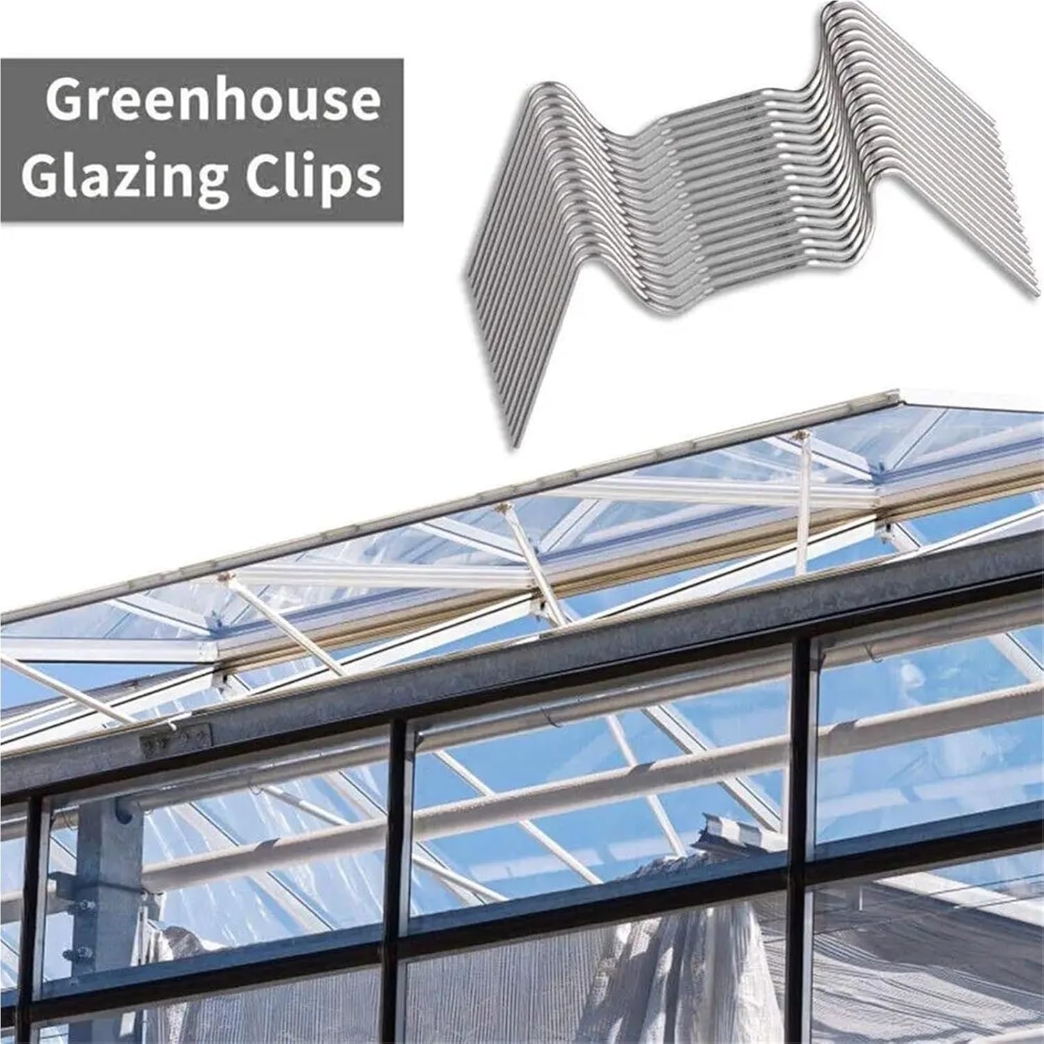Greenhouse Glass Clamp Wire 250pcs Greenhouse Glass Clamps Steel W Wire Clip Fixing Type Clips Pane