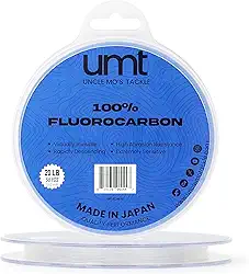 Linha de pesca de fluorocarbono Fantasma UMT Líder invisível para água salgada e água doce 9 kg, 13,6 kg, 18 kg Opções 50 jardas resistente à abrasão, ultra durável