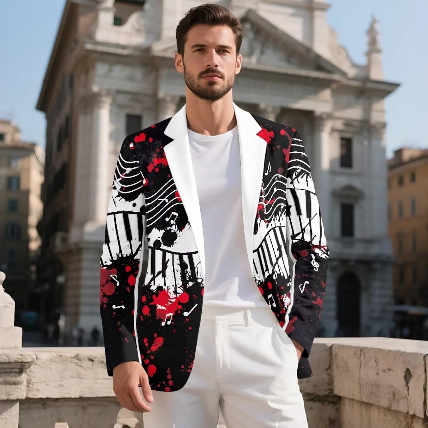 Yewattles Mens Blazers Slim Fit Business Casual Men Suit Sport Coat One Button Travel Blazer Lightweight Suit Jacket
