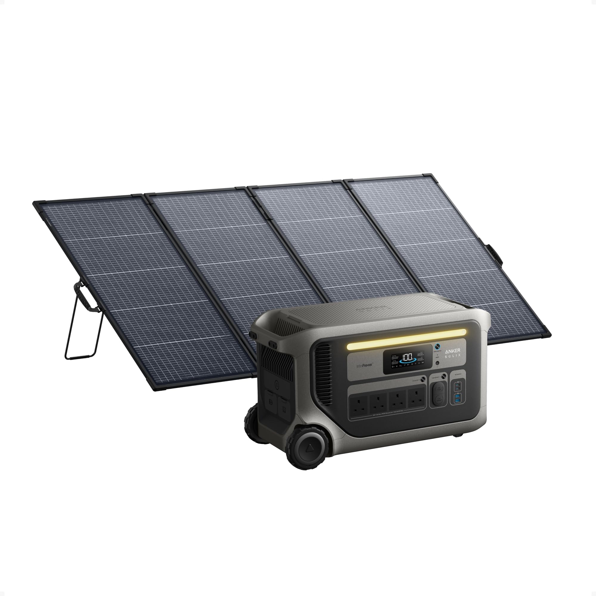 Anker SOLIX F3000 Portable Power Station and 400W Solar Panel, 3,072Wh, 2,400W Recharging, Solar Generator for Camping, RVs, and Emergencies