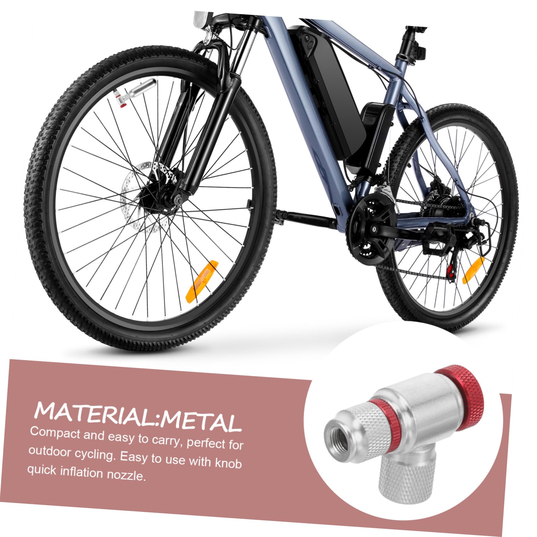 POPETPOP Co2-fahrrad Aufblasdüse für Fahrradreifen Hochdruck Kompakt und Tragbar Metall für Outdoor Radtouren