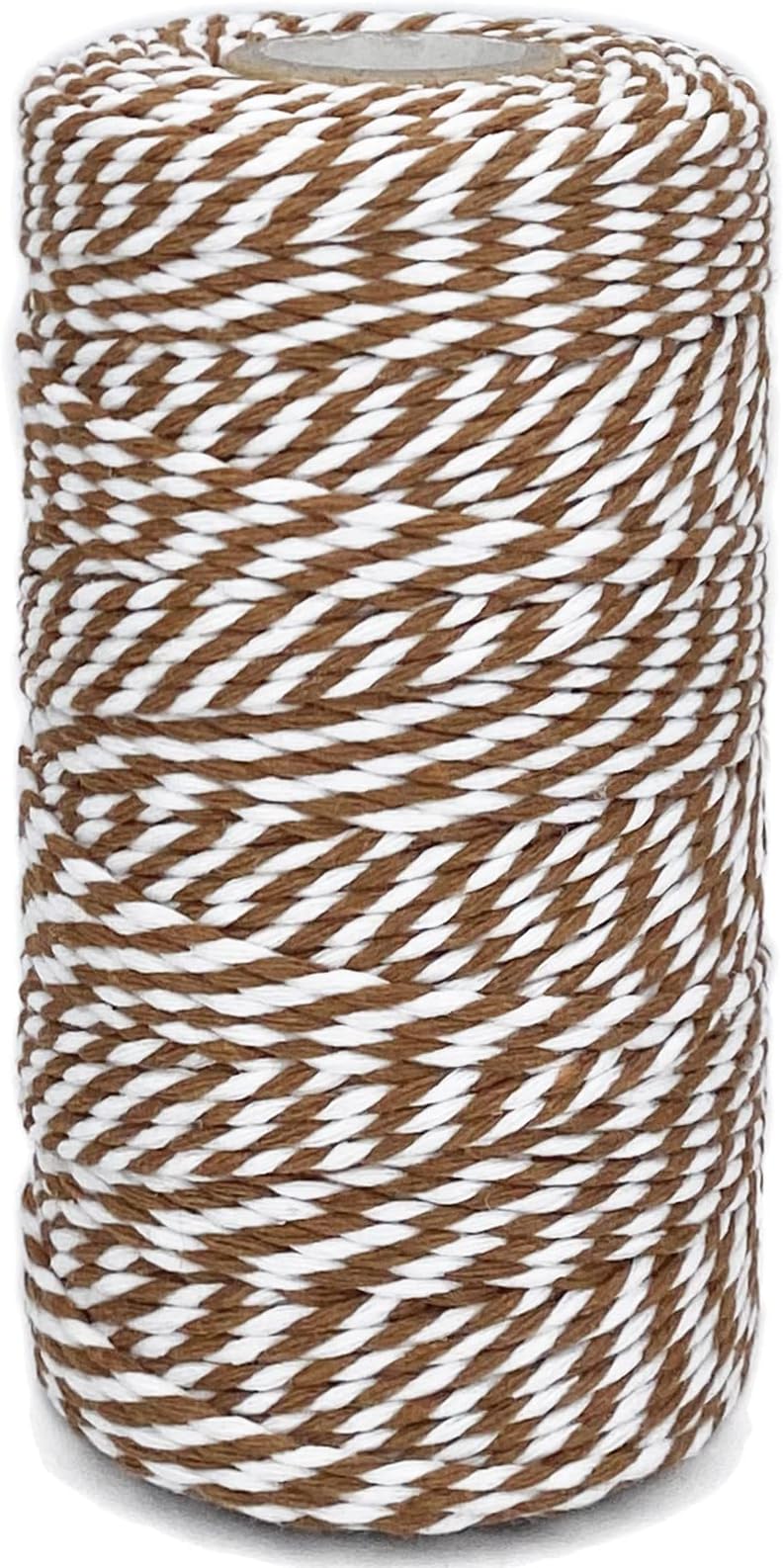 Cotton Twine Brown and White Baker String 2mm Thick 328 Feet Christmas Twine for Gift Wrapping DIY Crafts Home Decoration Gardening