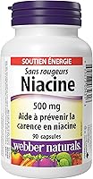Vista 2 de Webber Naturals Cápsula de vitamina B3 de niacina sin enjuague, 500 mg 90