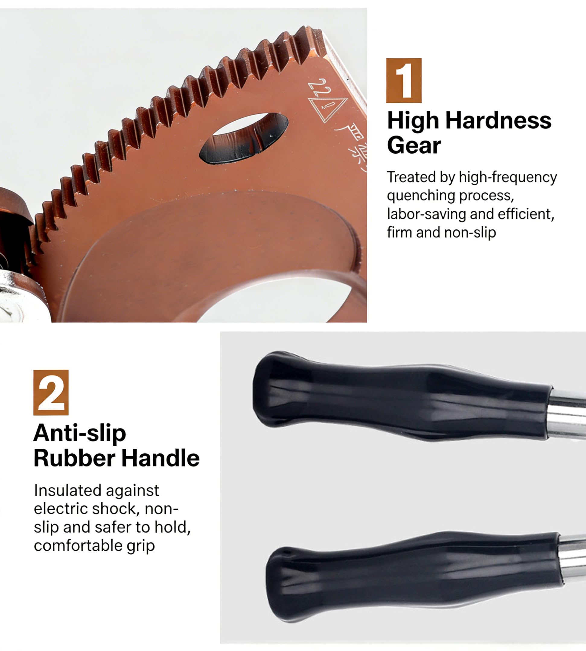 Coupe-Câble à Cliquet Robuste, J52 Coupe-fil en Acier à Ressort, Pince Coupe Cable avec Poignée Rétractable, pour Couper des Câbles Blindés en Cuivre et Aluminium Jusqu'à 500 mm²