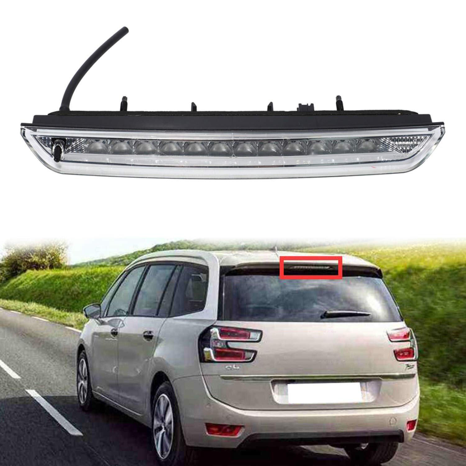 Posteriore Alto Montaggio Lampada di Arresto 3Rd Terzo Freno Fanale Coda 6351LX per 2008 SW II 508 SW C4 II DS6