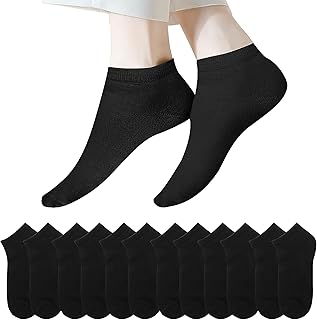 Lakpoau 12 Pairs of Trainer Socks Women Men 35-38 39-42 43-46 47-50 Short Cotton Half Socks Breathable Running Socks