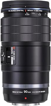 OM SYSTEM OLYMPUS M.Zuiko Digital ED 90mm F3.5 Macro هو PRO لكاميرا نظام Micro Four Thirds ، تصميم مختوم بالطقس ، MF Clutch ، طلاء الفلور ، متوافق مع محول الهاتف