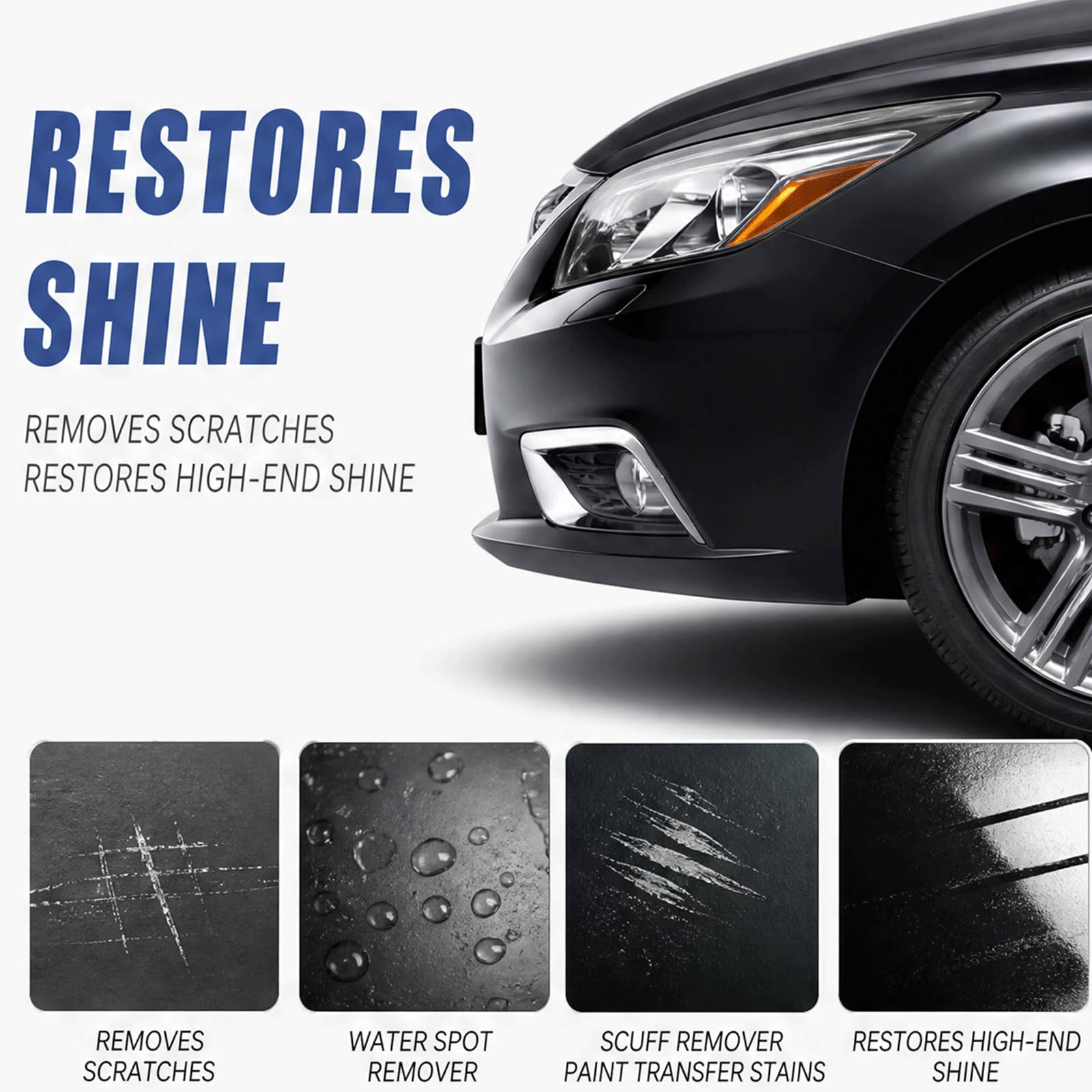 Car Scratch Repair Paste Wax Kit - Universal Car Paint Scratch Repair Polish & Surface Restoration Paste, Quick Restore Shine & Color, DIY Hand Polishing mit Schwamm & Handtuch, (3 STÜCKE)