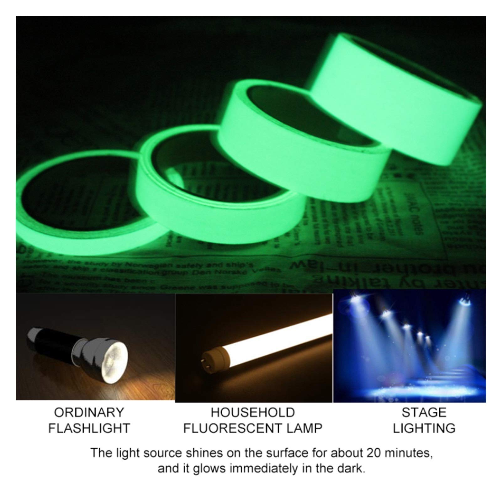 SCHOCH NASTRO ADESIVO FLUORESCENTE Luminoso Anti Caduta Di Sicurezza - Foto 9