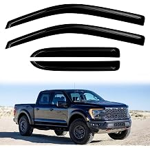 4PC Rain Guards for 2004-2014 Ford F150 SuperCab Window Visors for Vehicles w/ 2 Full-Size Front Doors & 2 Half-Size Rear Doors Deflectors Sun Shades Vent Tape On Out Channel