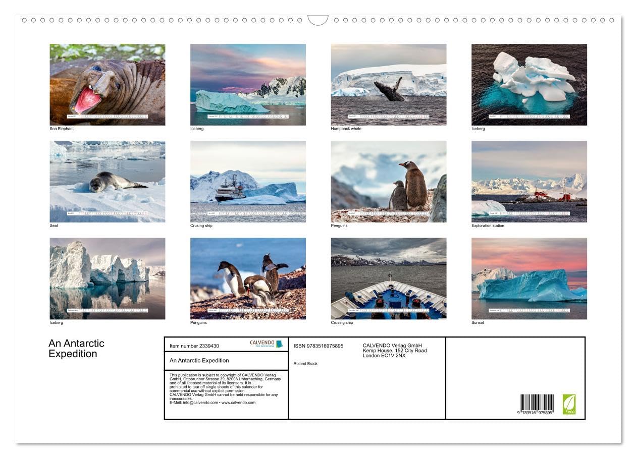 An Antarctic Expedition (Wall Calendar 2027 DIN A2 landscape), CALVENDO 12 Month Wall Calendar: Visiting the icebergs, penguins and amazing landscapes of Antarctica