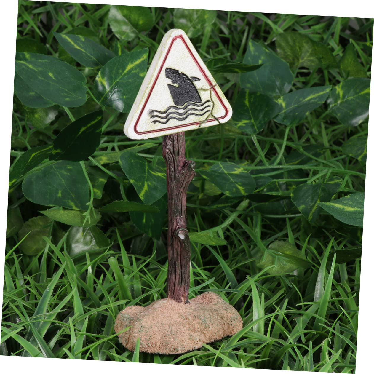 Kisangel 3piezas Adorno De Resina para Acuarios Señal De Advertencia De Decoración Divertida para Peceras Accesorio Creativo De Paisajismo Acuático para Acuarios De Agua Dulce y Salada