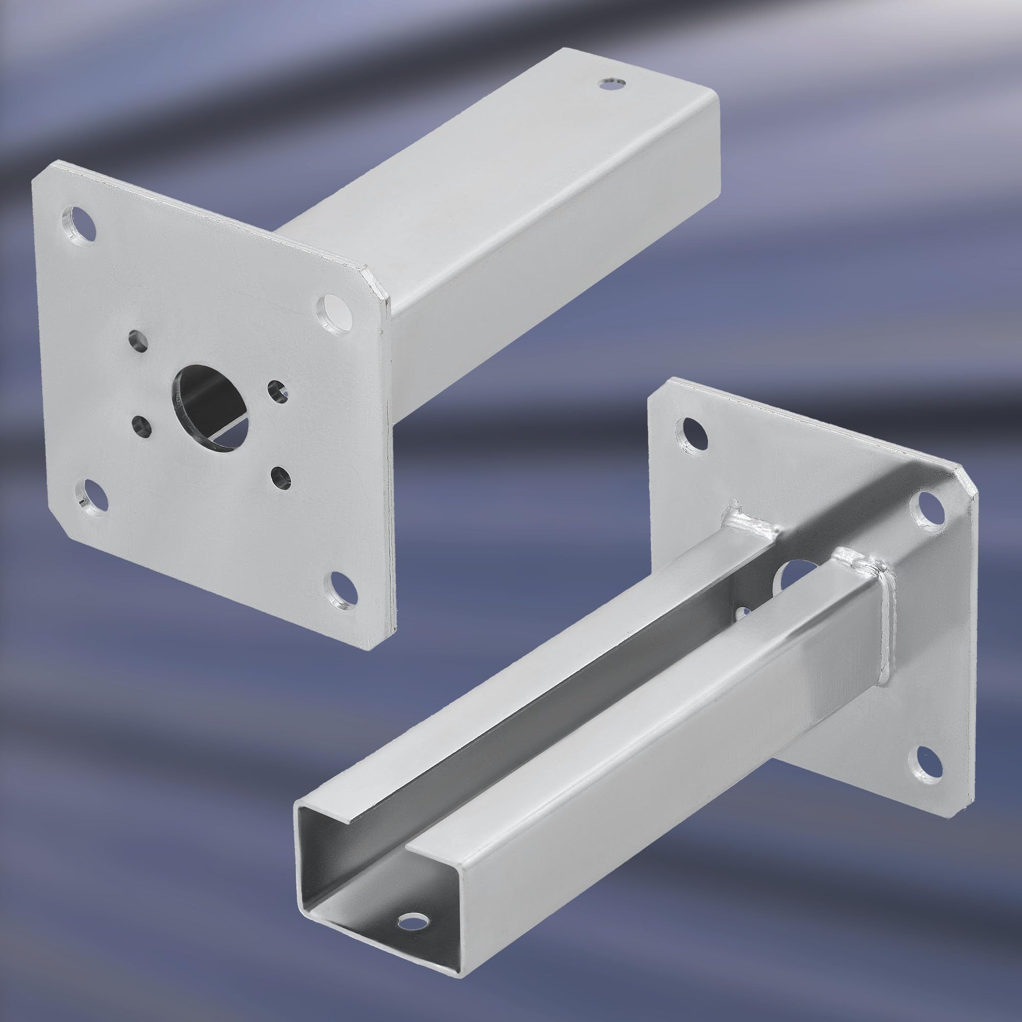 KOTARBAU® Fissaggio Pali - Supporto per Pali - da Avvitare - Acciaio Zincato - 60x40 mm - Argento - Staffa Travi - Supporto Palo